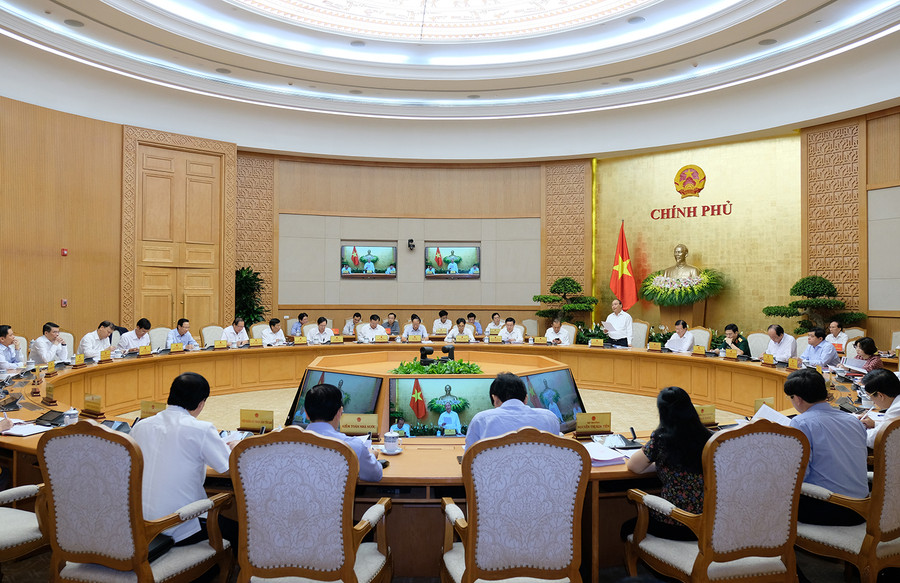 Quang cảnh phiên họp Chính phủ thường kỳ tháng 5/2018. Ảnh:VGP Quang cảnh phiên họp Chính phủ thường kỳ tháng 5/2018. Ảnh:VGP