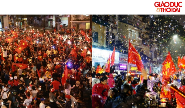 Hàng ngàn cổ động viên tại Hà Nội và Hồ Chí Minh ra đường sau chiến thắng của U23 tại giải U23 Châu Á