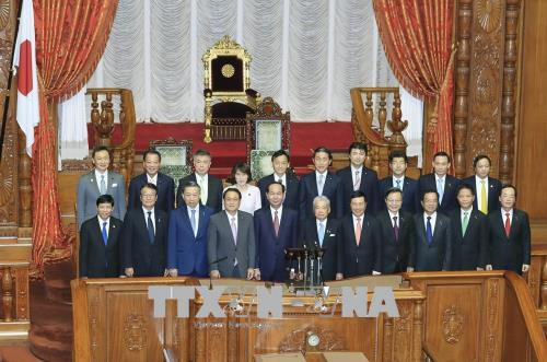 Chủ tịch nước Trần Đại Quang hội kiến Chủ tịch Thượng viện Nhật Bản. Ảnh: TTXVN