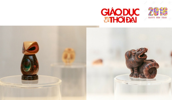 Những tác phẩm Netsuke tiêu biểu đươc trưng bày tại Triển lãm.