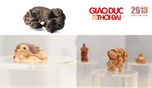 Những tác phẩm Netsuke tiêu biểu đươc trưng bày tại Triển lãm.