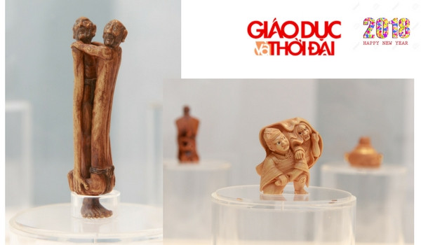 Những tác phẩm Netsuke tiêu biểu đươc trưng bày tại Triển lãm.