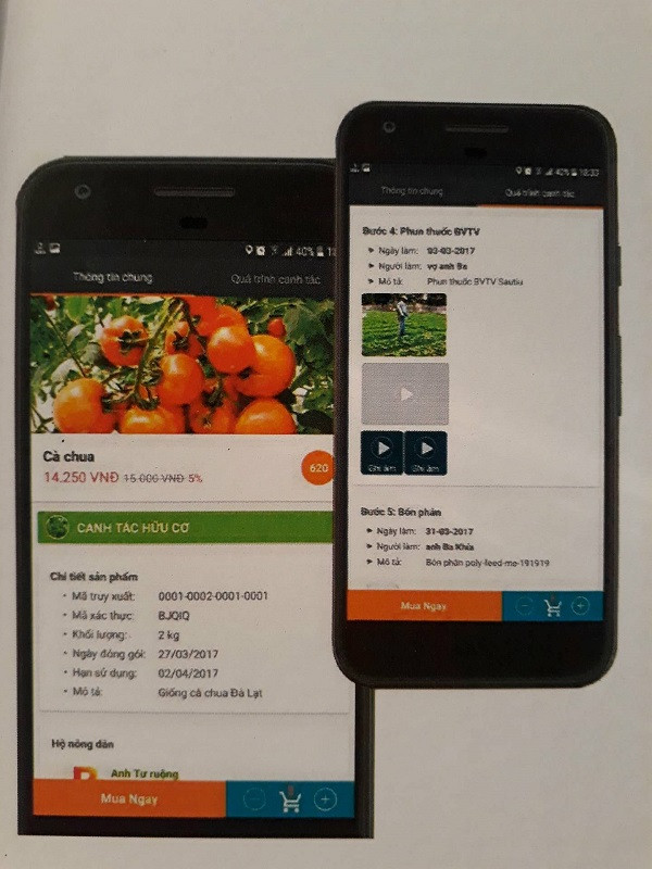 Truy xuất nguồn gốc thực phẩm bằng điện thoại thông minh.