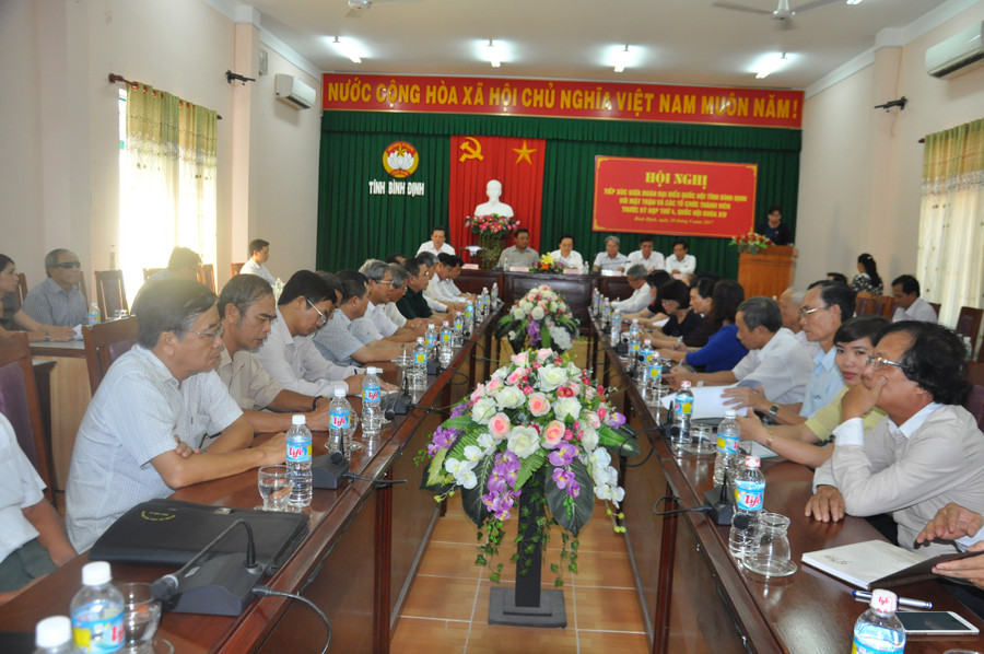 Hội nghị tiếp xúc giữa Ủy ban Mặt trận Tổ quốc Việt Nam tỉnh Bình Định các tổ chức thành viên trước kỳ họp thứ 4 - Quốc hội khóa XIV.