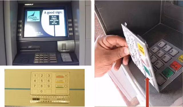 Thiết bị đọc trộm thông tin thẻ gắn trên máy ATM