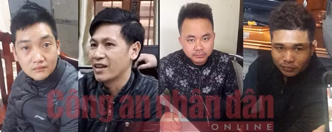 Các đối tượng Trần Văn Bằng, Trần Văn Thành, Phan Văn Hiển, Nông Thanh Hoan. Ảnh CAND