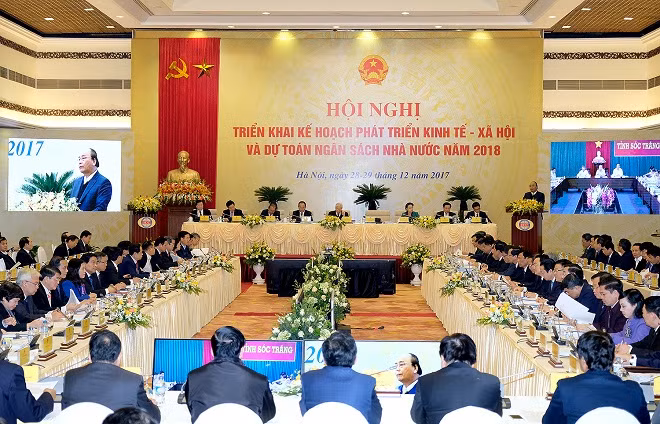Hội nghị triển khai Kế hoạch phát triển KT-XH và dự toán NSNN năm 2018. Ảnh VGP