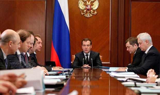 Thủ tướng Dmitry Medvedev họp nội các Chính phủ. Ảnh: theo Internet 