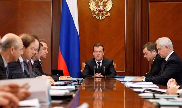 Thủ tướng Dmitry Medvedev họp nội các Chính phủ. Ảnh: theo Internet 
