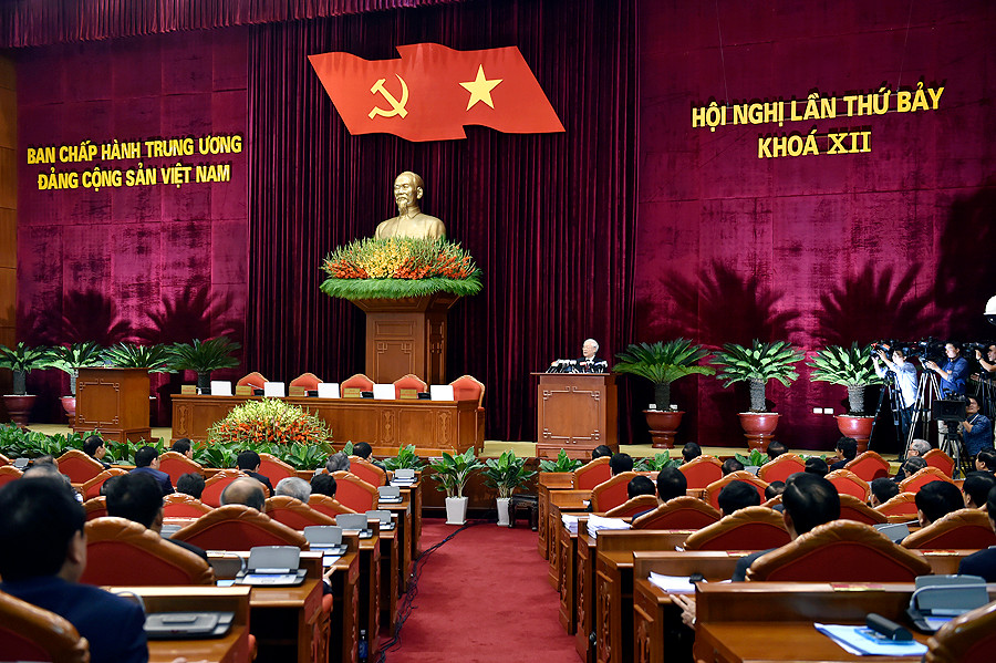 Quang cảnh phiên bế mạc Hội nghị Trung ương 7. Ảnh: VGP Quang cảnh phiên bế mạc Hội nghị Trung ương 7. Ảnh: VGP