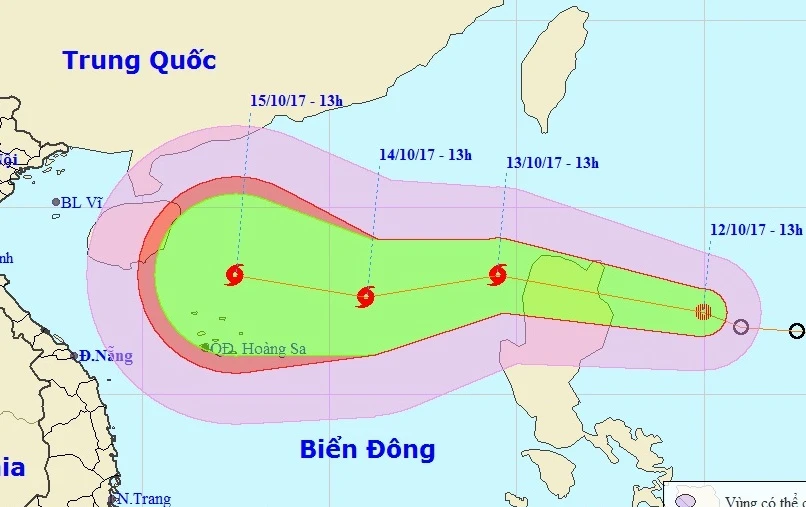 ATNĐ mạnh lên thành bão tiến nhanh vào Biển Đông