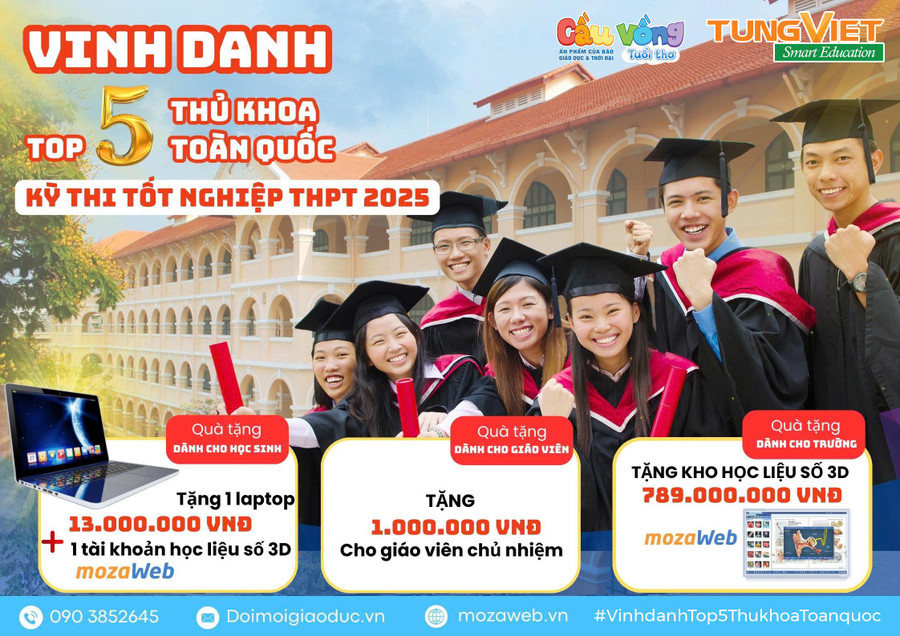 Vinh danh top 5 thủ khoa toàn quốc Kỳ thi tốt nghiệp THPT 2025