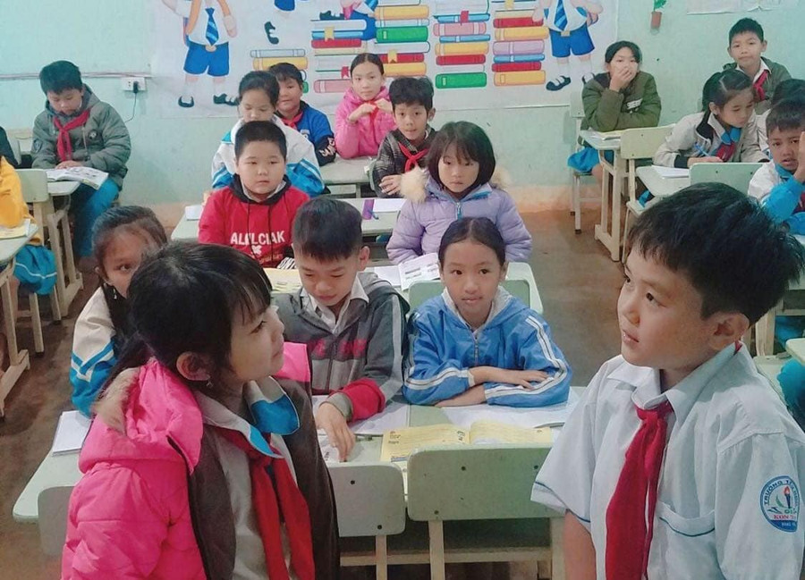 Học sinh Trường Tiểu học Kon Thụp (Mang Yang, Gia Lai). Ảnh minh họa: INT