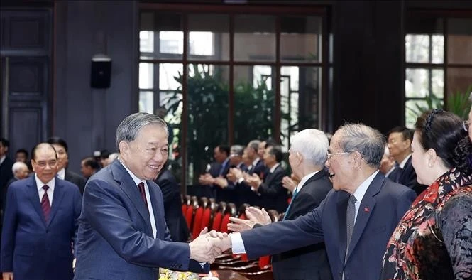 Tổng Bí thư Tô Lâm và các đại biểu tại Lễ kỷ niệm. Ảnh: Thống Nhất/TTXVN