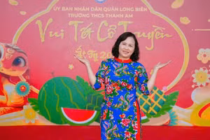 Cô Dương Thị Tám Hiệu trưởng Trường THCS Thanh Am (quận Long Biên, Hà Nội). Ảnh NVCC