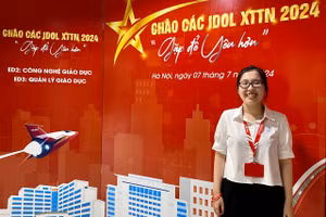 Trương Thị Hà Lê - cựu học sinh Trường THPT Huỳnh Thúc Kháng (TP. Vinh, tỉnh Nghệ An). Ảnh Ngô Chuyên.