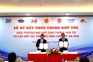 Trường ĐH Giao thông Vận tải và Tập đoàn Xây dựng Minh Đức ký kết hợp tác.