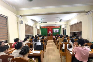 Quang cảnh buổi tập huấn ở điểm cầu.
