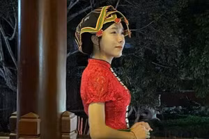 Thùng Thị Thủy Tiên, tân sinh viên năm nhất ngành Sư phạm Âm nhạc, Trường Đại học Sư phạm Hà Nội.