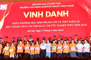 81 học viên đạt điểm cao tại kỳ thi tốt nghiệp THPT năm 2025 của Trường Cao đẳng nghề Kỹ thuật Công nghệ tổ chức vinh danh.