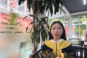 Nguyễn Thị Phương, sinh viên ngành Công nghệ thông tin, khóa 63, Trường ĐH Thủy lợi. Ảnh NC.