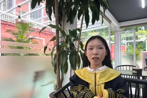 Nguyễn Thị Phương, sinh viên ngành Công nghệ thông tin, khóa 63, Trường ĐH Thủy lợi. Ảnh NC.