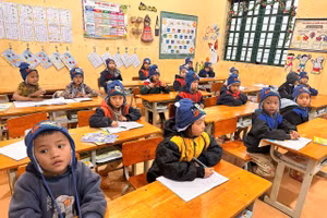 Học sinh Trường PTDTBT Tiểu học Bản Khoang (tỉnh Lào Cai). Ảnh NTCC.