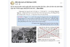 Nội dung sai lệch được đăng tải trên "Diễn đàn Lịch sử Việt Nam LSVN".