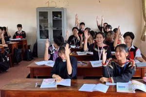 Học sinh Trường Phổ thông DTNT THPT N'Trang Lơng.