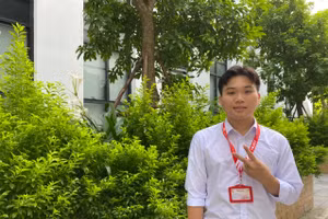 Trần Tuấn Anh - học sinh Trường THPT Nguyễn Thị Minh Khai (huyện Đức Thọ, tỉnh Hà Tĩnh). Ảnh NC