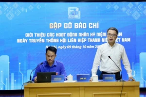 Anh Nguyễn Tường Lâm - Bí thư Trung ương Đoàn, Chủ tịch Hội Liên hiệp thanh niên Việt Nam phát biểu.