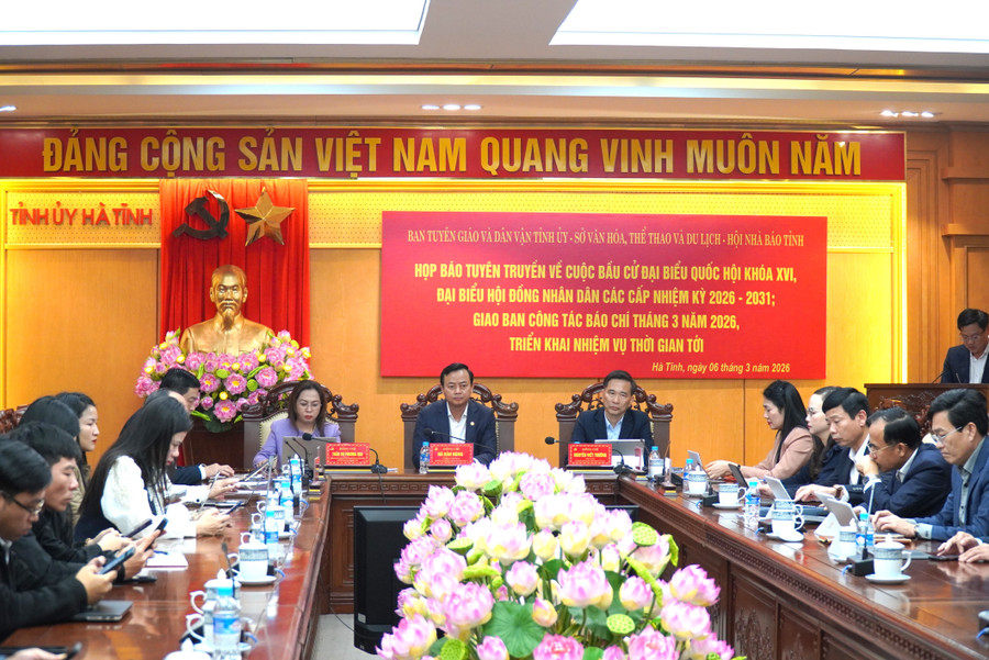 Toàn cảnh họp báo tuyên truyền về bầu cử đại biểu Quốc hội khóa XVI và đại biểu Hội đồng nhân dân (HĐND) các cấp nhiệm kỳ 2026 - 2031.