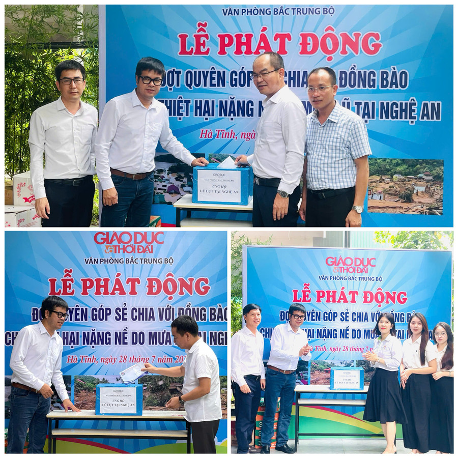Ngay sau lễ phát động, nhiều doanh nghiệp, cá nhân đã chung tay quyên góp hỗ trợ. z6848929794706-fd22d4d8cad02eef26e4317592065d95.jpg