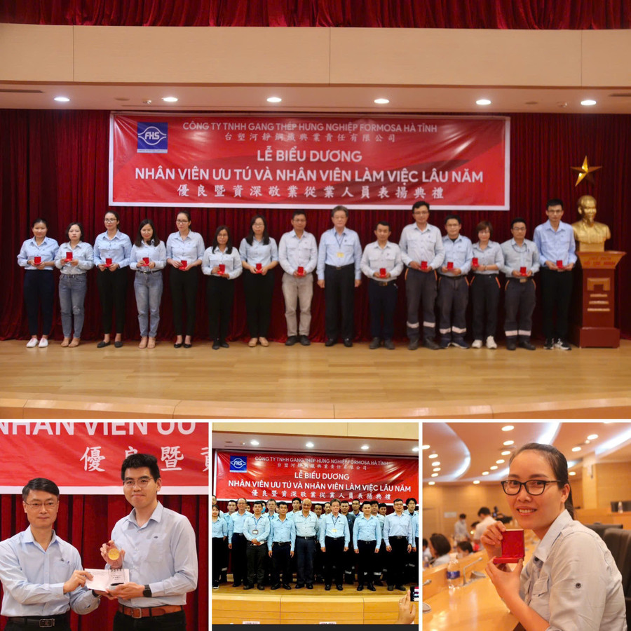 Formosa tổ chức lễ biểu dương, trao kỉ niệm chương cho nhân viên ưu tú và tặng vàng cho nhân viên gắn bó lâu năm. z6577752876969-71c4d3ceb44198921705c920121ead84.jpg