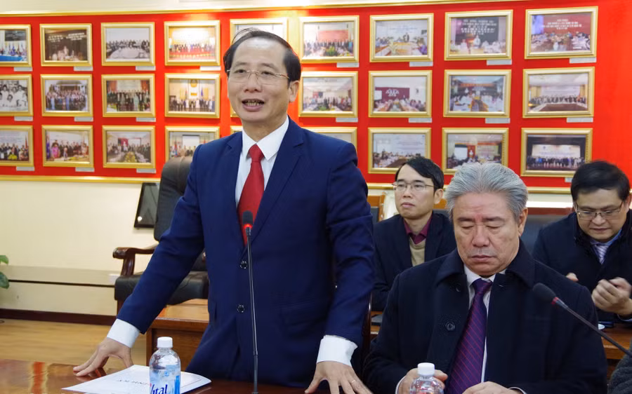 PGS.TS. Nguyễn Bá Chiến phát biểu tại buổi gặp mặt.