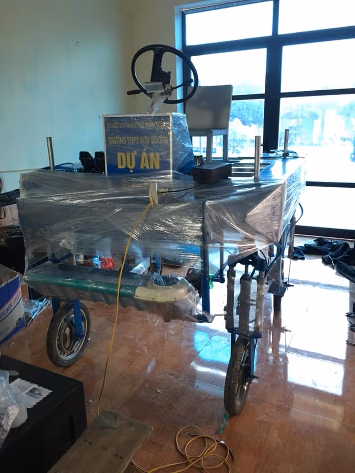 Chiếc máy được bảo quản kĩ lưỡng trước khi mang đi dự thi