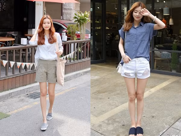 Khi kết hợp quần short và áo sơ mi, chị em sẽ có ngay set đồ thật trendy, đúng chất hè 