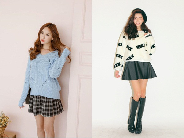 Để sở hữu vẻ ngoài trẻ trung, cá tính thì combo áo len và chân váy xòe ngắn rất được lòng các quý cô hiện đại trong ngày Quốc tết Phụ nữ  Để sở hữu vẻ ngoài trẻ trung, cá tính thì combo áo len và chân váy xòe ngắn rất được lòng các quý cô hiện đại trong ngày Quốc tết Phụ nữ