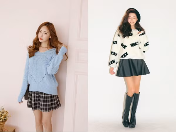 Để sở hữu vẻ ngoài trẻ trung, cá tính thì combo áo len và chân váy xòe ngắn rất được lòng các quý cô hiện đại trong ngày Quốc tết Phụ nữ Để sở hữu vẻ ngoài trẻ trung, cá tính thì combo áo len và chân váy xòe ngắn rất được lòng các quý cô hiện đại trong ngày Quốc tết Phụ nữ