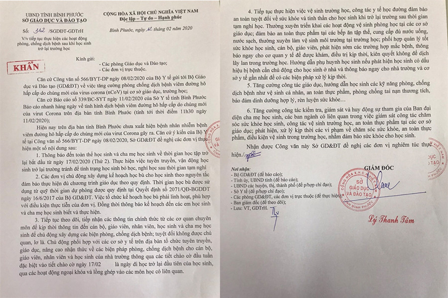 Công văn của Sở GD&ĐT tỉnh Bình Phước thông báo cho HS đi học trở lại Công văn của Sở GD&ĐT tỉnh Bình Phước thông báo cho HS đi học trở lại