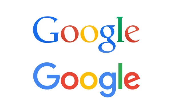 Diện mạo trước vào sau của logo Google.