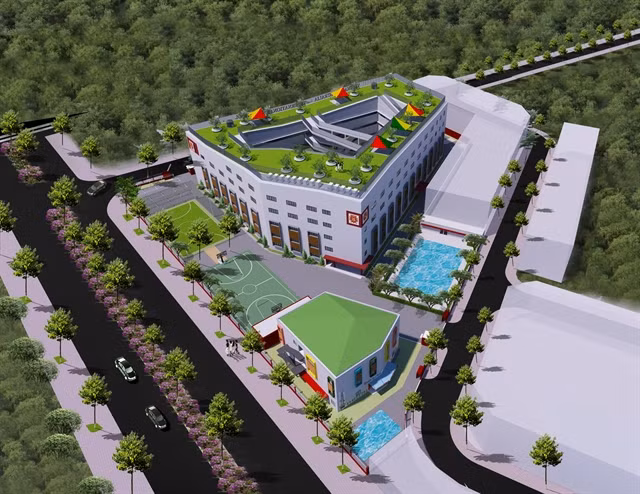 Cơ sở được xây dựng theo xu hướng kiến trúc xanh của thế giới Cơ sở được xây dựng theo xu hướng kiến trúc xanh của thế giới