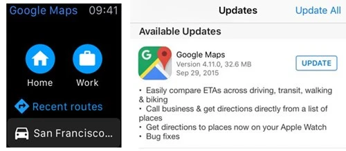 Google Maps chính thức hỗ trợ Apple Watch 