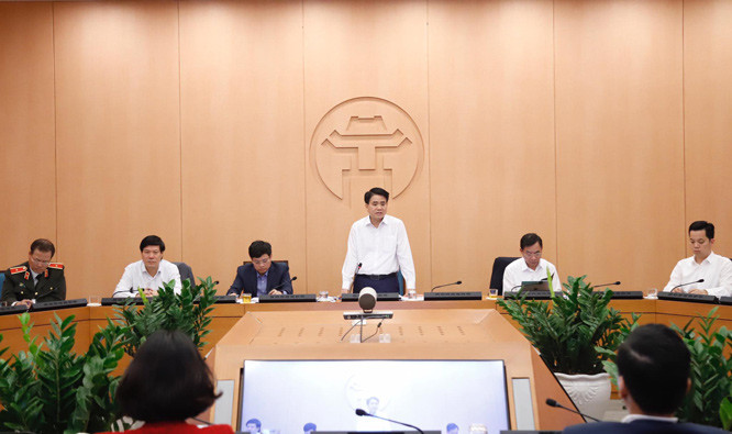 Chủ tịch UBND TP Hà Nội Nguyễn Đức Chung phát biểu kết luận tại cuộc họp Chủ tịch UBND TP Hà Nội Nguyễn Đức Chung phát biểu kết luận tại cuộc họp