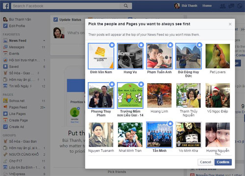 Cách ưu tiên thông tin từ bạn bè thân thiết trên News Feed