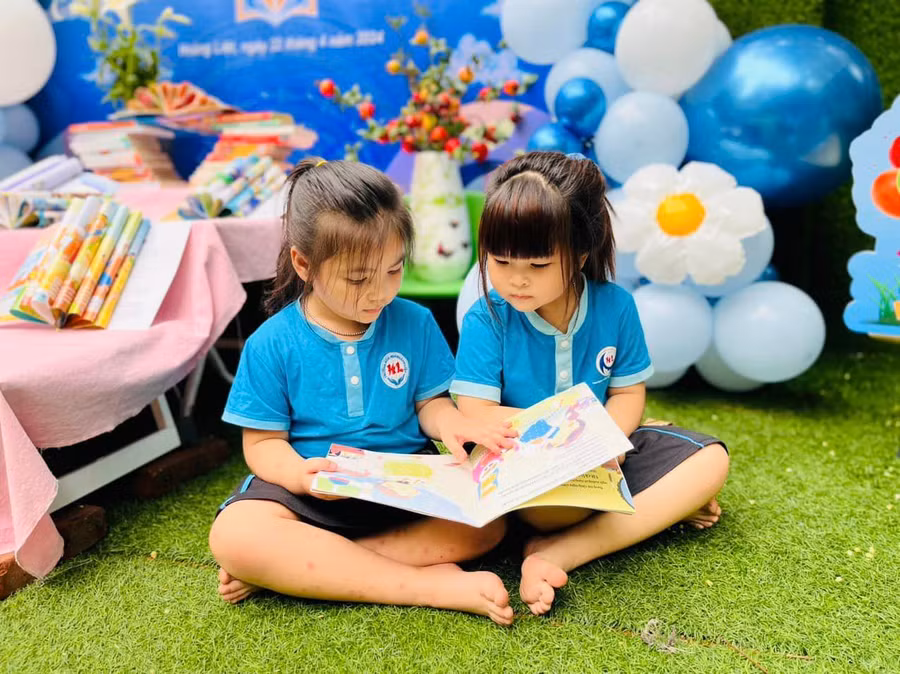 Học sinh trường mầm non Hoàng Liệt (quận Hoàng Mai)