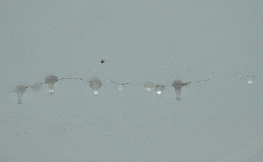 Căn nhà 3 tầng của gia đình ông Phạm Văn Doanh ở bên cạnh cũng xảy ra tình trạng tương tự. Tường và trần nhà bị nứt chi chít, nhiều vị trí bị dột. Căn nhà 3 tầng của gia đình ông Phạm Văn Doanh ở bên cạnh cũng xảy ra tình trạng tương tự. Tường và trần nhà bị nứt chi chít, nhiều vị trí bị dột.