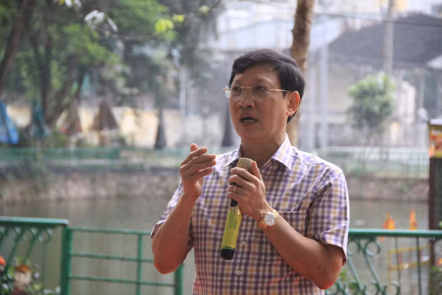 PGS.TS Đào Đăng Phượng - Hiệu trưởng trường ĐHSP Nghệ thuật Trung ương phát biểu tại lễ khai mạc.