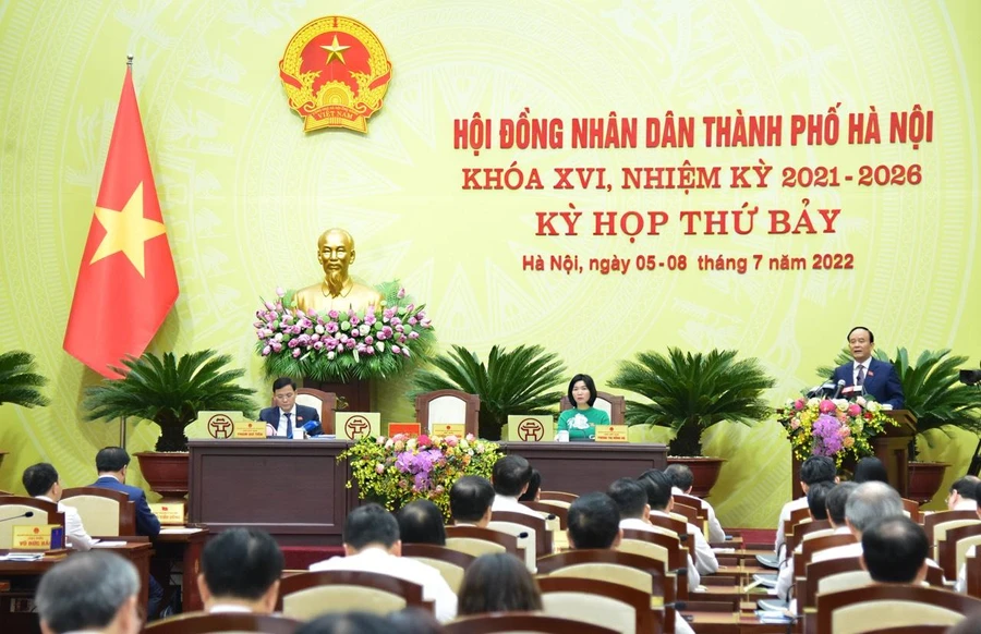 Ông Nguyễn Ngọc Tuấn - Phó Bí thư Thành ủy, Chủ tịch HĐND thành phố Hà Nội phát biểu khai mạc kỳ họp.