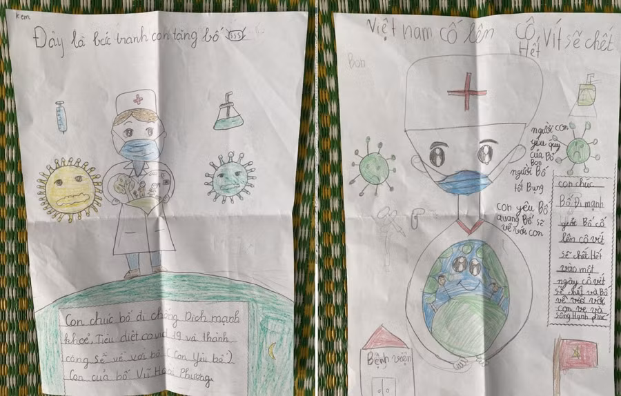 Những tin nhắn con gửi cho anh. Ảnh NVCC.